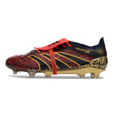 Chuteira Campo FG Adidas Predator 25 Elite Com Língua Preta, Vermelha e Amarela