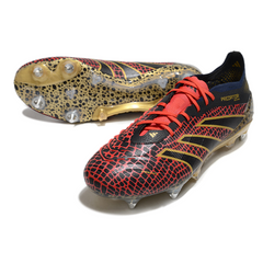 Chuteira Campo Molhado SG Adidas Predator 25 Elite Preta, Vermelha e Amarela
