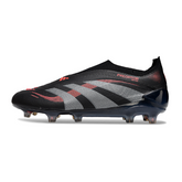 Chuteira Campo FG Adidas Predator 25 Elite Sem Cadarço Preta e Vermelha