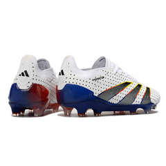 Chuteira Campo FG Adidas Predator 30 Elite Branca, Azul e Laranja