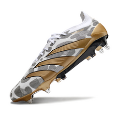 Chuteira Campo Molhado SG Adidas Predator 30 Elite Branca Cinza e Amarela