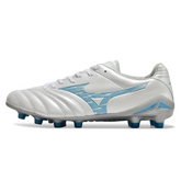 Chuteira Campo FG Mizuno Morelia Neo IV Pro Branca e Azul-Clara