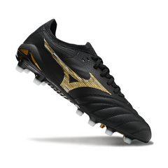 Chuteira Campo FG Mizuno Morelia Neo IV Elite Preta e Dourada