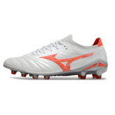 Chuteira Campo FG Mizuno Morelia Neo IV Pro Branca e Laranja