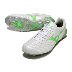 Chuteira Campo FG Mizuno Morelia Neo IV Pro Branca e Verde