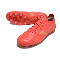 Chuteira Campo FG Mizuno Morelia Neo IV Elite Vermelha e Amarela