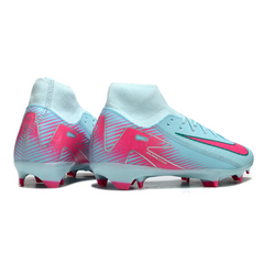 Chuteira Campo FG Nike Air Zoom Mercurial Superfly 10 Academy Azul-Clara e Rosa