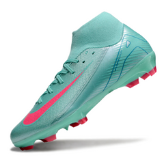 Chuteira Campo Sintético AG Nike Air Zoom Mercurial Superfly 10 Academy Azul-Clara e Rosa