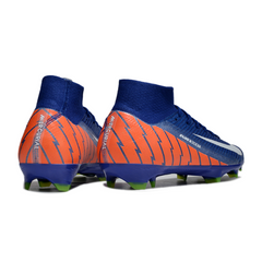 Chuteira Campo FG Nike Air Zoom Mercurial Superfly 10 Elite Azul e Laranja