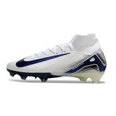 Chuteira Campo FG Nike Air Zoom Mercurial Superfly 10 Elite Branca e Azul