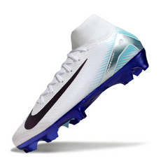 Chuteira Campo FG Nike Air Zoom Mercurial Superfly 10 Elite Branca e Azul