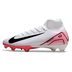 Chuteira Campo FG Nike Air Zoom Mercurial Superfly 10 Elite Branca e Rosa-Clara