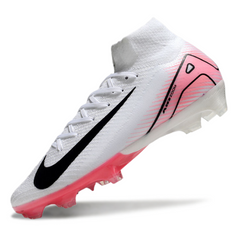 Chuteira Campo FG Nike Air Zoom Mercurial Superfly 10 Elite Branca e Rosa-Clara