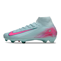Chuteira Campo FG Nike Air Zoom Mercurial Superfly 10 Elite Azul-Clara e Rosa