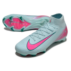 Chuteira Campo FG Nike Air Zoom Mercurial Superfly 10 Elite Azul-Clara e Rosa
