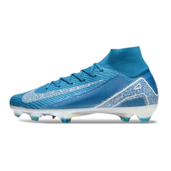 Chuteira Campo FG Nike Air Zoom Mercurial Superfly 10 Elite Azul e Branca
