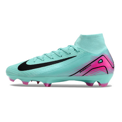 Chuteira Campo FG Nike Air Zoom Mercurial Superfly 10 Elite Azul-Clara e Rosa