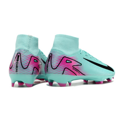 Chuteira Campo FG Nike Air Zoom Mercurial Superfly 10 Elite Azul-Clara e Rosa