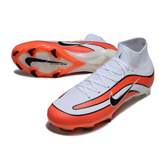 Chuteira Campo FG Nike Air Zoom Mercurial Superfly 10 Elite Branca e Vermelha