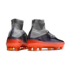 Chuteira Campo FG Nike Mercurial Superfly 5 Elite Cinza e Laranja
