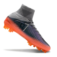 Chuteira Campo FG Nike Mercurial Superfly 5 Elite Cinza e Laranja