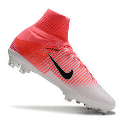 Chuteira Campo FG Nike Mercurial Superfly 5 Elite Branca e Rosa