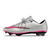 Chuteira Campo FG Nike Air Zoom Mercurial Vapor 10 Elite Cinza e Rosa