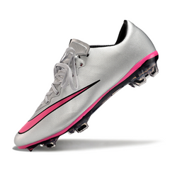 Chuteira Campo FG Nike Air Zoom Mercurial Vapor 10 Elite Cinza e Rosa