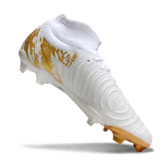 Chuteira Campo FG Nike Phantom Luna 2 Elite Branca e Dourada