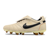 Chuteira Campo FG Nike Tiempo R10 Legend Elite Bege e Preta Com Língua