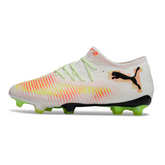 Chuteira Campo FG Puma Future 8 Low Cut Branca Laranja e Verde