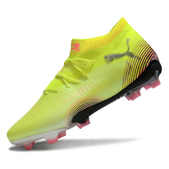 Chuteira Campo FG Puma Future 8 Amarela e Rosa
