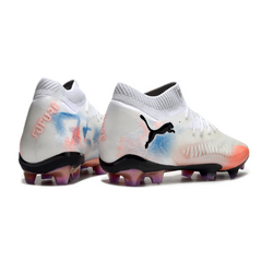 Chuteira Campo FG Puma Future 8 Branca Laranja e Azul