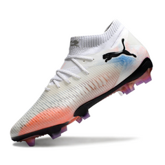 Chuteira Campo FG Puma Future 8 Branca Laranja e Azul