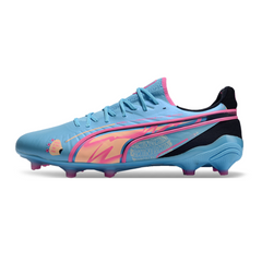 Chuteira Campo FG Puma King Ultimate Pack Volume Up Preta e Branca