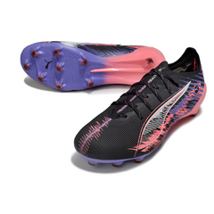 Chuteira Campo FG Puma Ultra 5 Carbon Pack Formula 1 Preta e Branca