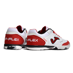 Chuteira Futsal IC Joma Top Flex 24 Branca e Vermelha