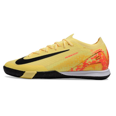 Chuteira Futsal IC Nike Mercurial Vapor 16 Elite Pack Mbappe Cinza e Amarela