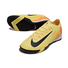 Chuteira Futsal IC Nike Mercurial Vapor 16 Elite Pack Mbappe Cinza e Amarela