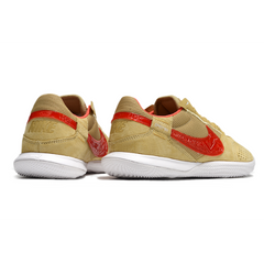 Chuteira Futsal IC Nike Streetgato Bege e Vermelha