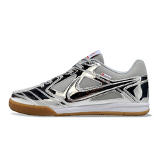 Chuteira Futsal IC Nike SB Gato X Supreme Prateada Indoor