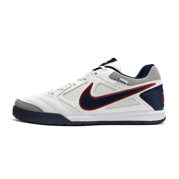 Chuteira Futsal Nike SB Gato X Supreme IC Branca, Azul e Vermelha - VENI Futebol