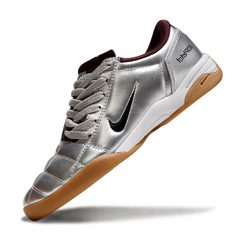 Chuteira Futsal IC Nike Total 90 III Prateada e Bordô Indoor