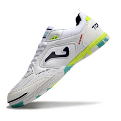 Chuteira Futsal IC Joma Top Flex 24 Branca, Verde e Amarela