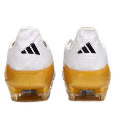Chuteira Campo FG Adidas F50 Elite Branca, Preta e Dourada Infantil
