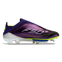 Chuteira Campo FG Adidas F50+ Elite Sem Cadarço Preta e Laranja Infantil