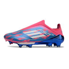 Chuteira Campo FG Adidas F50+ Elite Sem Cadarço Preta e Vermelha Infantil