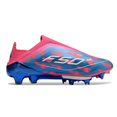 Chuteira Campo FG Adidas F50+ Elite Sem Cadarço Preta e Vermelha Infantil