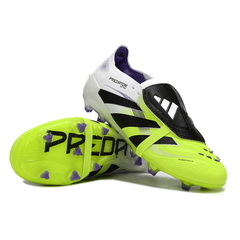 Chuteira Campo FG Adidas Predator 25 Elite Com Língua Branca e Verde-Clara Infantil