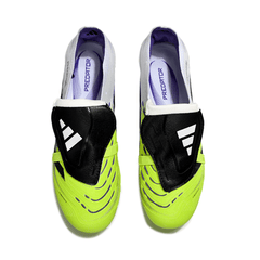 Chuteira Campo FG Adidas Predator 25 Elite Com Língua Branca e Verde-Clara Infantil